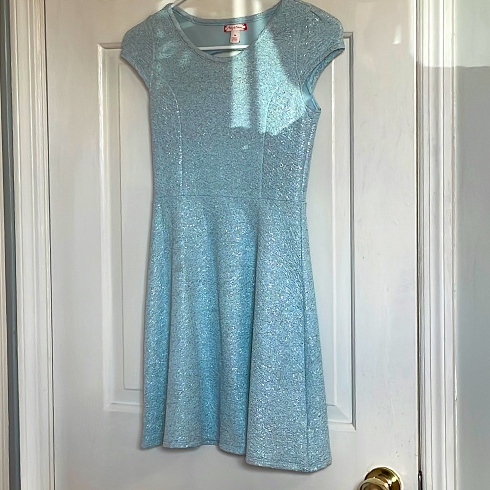 Girls, icy blue skater dress 🥰